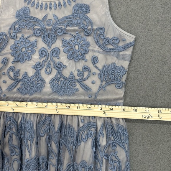 SUNDANCE Love at First Sight Pastel Blue Embroidered Sleeveless Lace Dress‎ Sz 4 - Picture 10 of 16